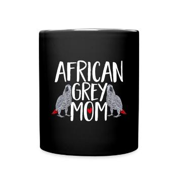 Graupapagei African Grey Parrot Papagei - Tasse einfarbig - Schwarz - Vorne