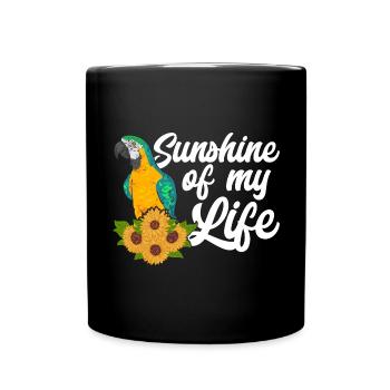 Ara à poitrine jaune Perroquet bleu et ara jaune - Mug uni - noir - Devant