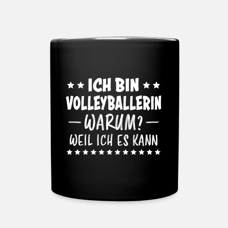 Volleyballerin Spruch Fun Beachvolleyball Geschenk - Tasse einfarbig - Schwarz