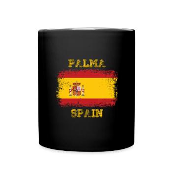 Party Palma de Mallorca Spanien Flagge - Tasse einfarbig - Schwarz - Vorne