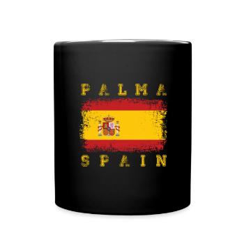 Party Palma de Mallorca Spanien Flagge - Tasse einfarbig - Schwarz - Vorne