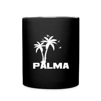 Palma de Mallorca Palmen Spanien Urlaub - Tasse einfarbig - Schwarz - Vorne