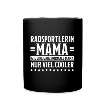 Radsportlerin Mountainbike Radfahrerin Geschenk - Tasse einfarbig - Schwarz - Vorne