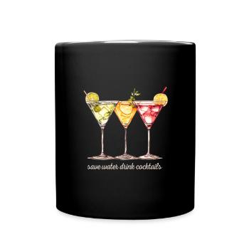Drôle de dicton: Économisez de l’eau - Buvez des cocktails - Mug uni - noir - Devant