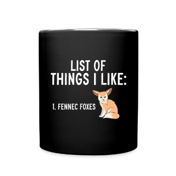 Fennek Fuchs Fennec Fox Wüstenfuchs - Tasse einfarbig - Schwarz - Vorne
