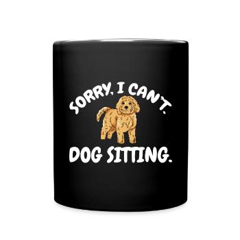 Pet Sitting Cat Dog Pet Sitter - Full Colour Mug - black - Front