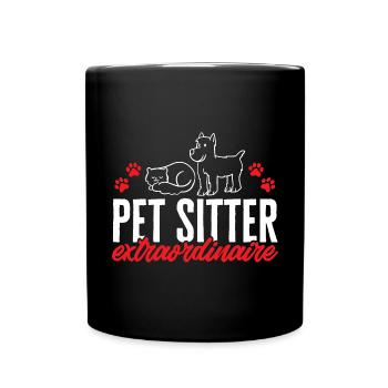 Haustierbetreuung Katze Hund Haustiersitter - Tasse einfarbig - Schwarz - Vorne