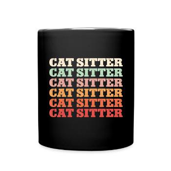 Haustierbetreuung Katze Hund Haustiersitter - Tasse einfarbig - Schwarz - Vorne