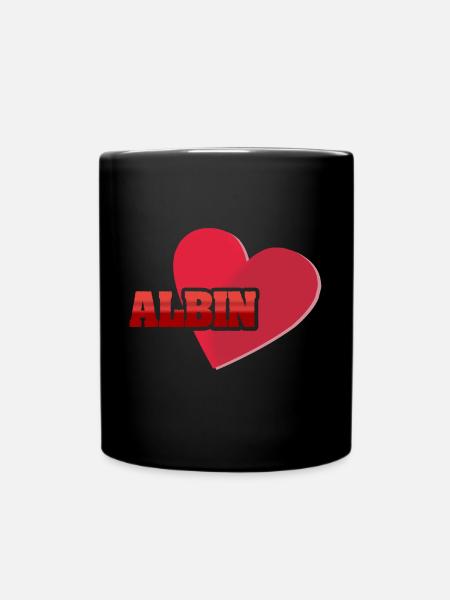 Geschenk für Albin - Tasse einfarbig - Schwarz