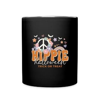 Lustiger Halloween Spruch Hippie Halloween - Tasse einfarbig - Schwarz - Vorne