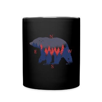 Natur Bär Nord West Süd Ost - Tasse einfarbig - Schwarz - Vorne
