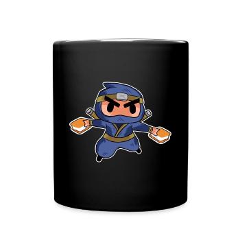 Smore Ninja Kids Cute Marshmallow Camper - Tasse einfarbig - Schwarz - Vorne