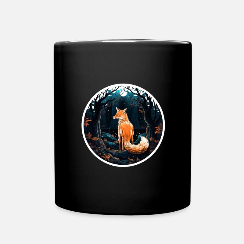 Rudeltiere Fuchs Füchse Waldbewohner Waldtier - Tasse einfarbig - Schwarz