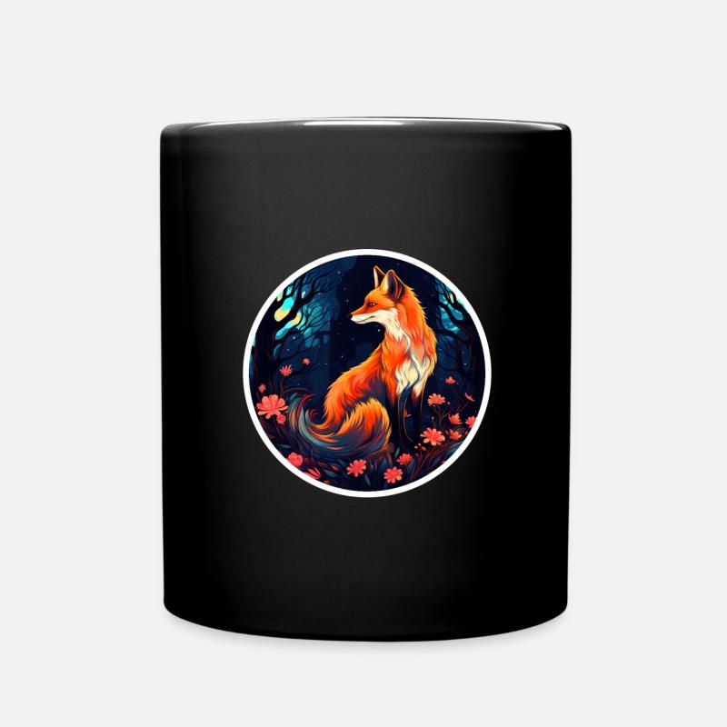 Rudeltiere Fuchs Füchse Waldbewohner Waldtier - Tasse einfarbig - Schwarz