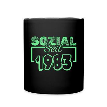 Jahr 1983 - Tasse einfarbig - Schwarz - Vorne