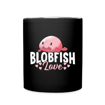 Blobfish Love Blobfishes Besitzer Liebhaber Fisch - Tasse einfarbig - Schwarz - Vorne