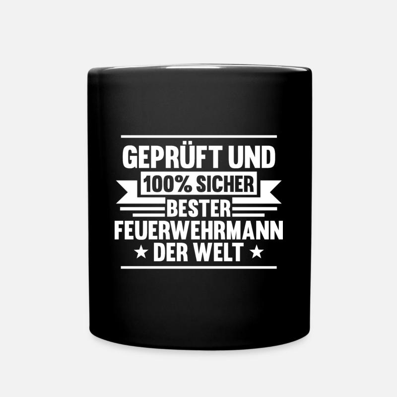 Feuerwehrmann Feuerwehr - Tasse einfarbig - Schwarz
