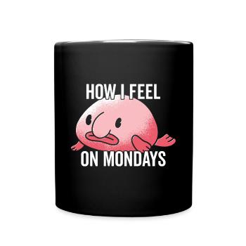 niedliche blobfish kleidung für Montagshasser - Tasse einfarbig - Schwarz - Vorne