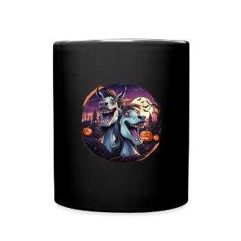 Drôles de chevaux d’Halloween fous - Mug uni - noir - Devant