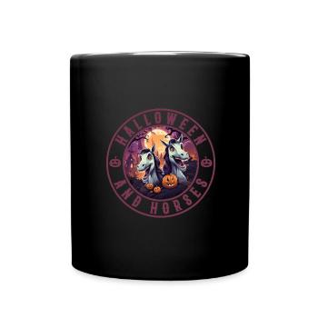 Halloween et les chevaux - Mug uni - noir - Devant