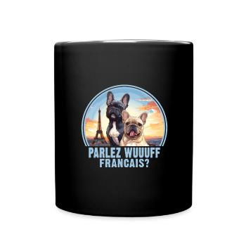 France Paris Cute Dogs Dog Lovers - Full Colour Mug - black - Front