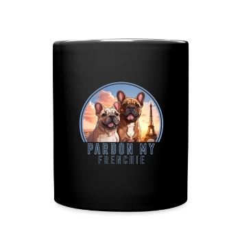 Paris France Cute Dogs Dog Lovers - Full Colour Mug - black - Front