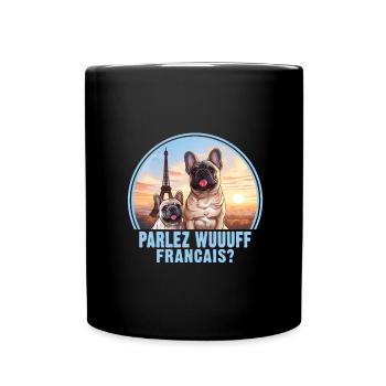 France Paris Cute Dogs Dog Lovers - Full Colour Mug - black - Front