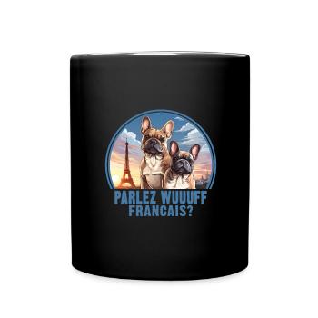 France Paris Cute Dogs Dog Lovers - Full Colour Mug - black - Front