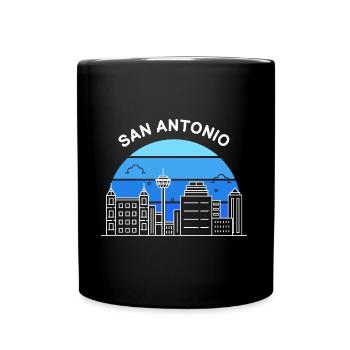San Antonio Skyline Design für stolze San - Tasse einfarbig - Schwarz - Vorne
