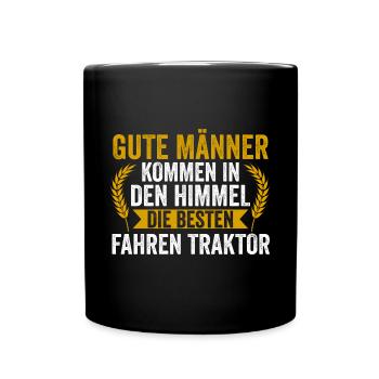 Landwirtschaft Landwirt Traktor Bauernhof Bauer - Tasse einfarbig - Schwarz - Vorne