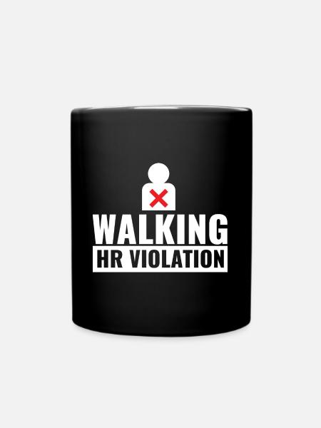 Funny Coworker Bosss Joke Walking HR Violation - Full Colour Mug - black