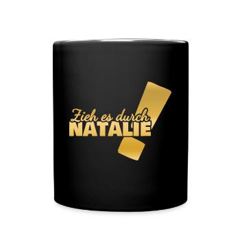Vorname Natalie - Tasse einfarbig - Schwarz - Vorne