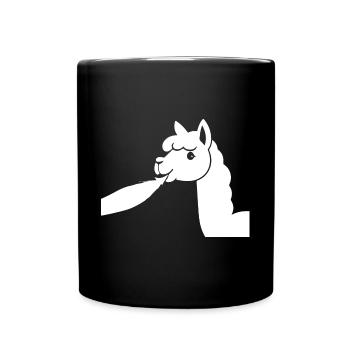 Funny Alpaca Silhouette Cheeky Fun Alpacas - Full Colour Mug - black - Front