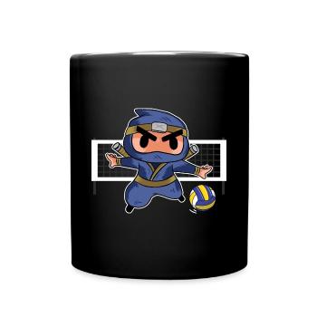 Kids Setter Funny Cute Volleyball Ninja - Full Colour Mug - black - Front