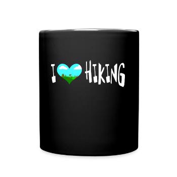 i love hiking Wandern Natur - Tasse einfarbig - Schwarz - Vorne
