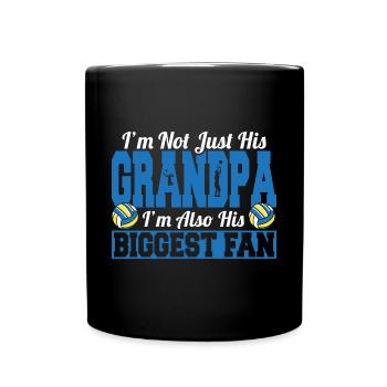 Old Guy Volleyball Sports His Grandpa I'm His Bigg - Full Colour Mug - black - Front