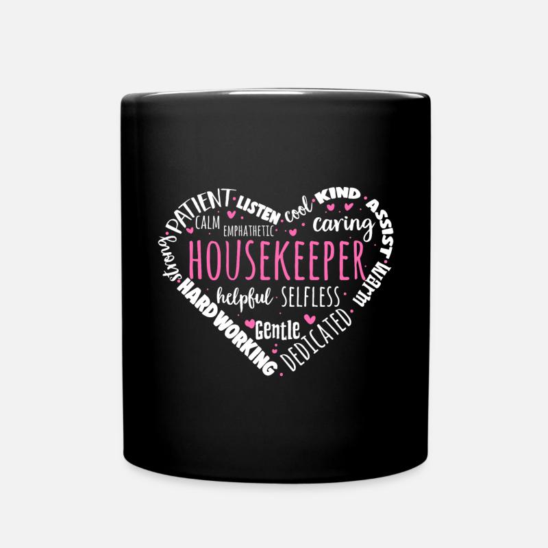Haushaltshilfe Reinigungskraft Haushälterin - Tasse einfarbig - Schwarz