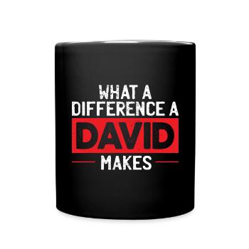 What A Difference A David Makes - Full Colour Mug - black - Front