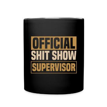 Sarcasm Shit Show Supervisor Retro - Full Colour Mug - black - Front