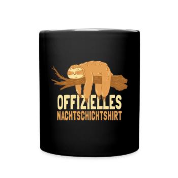 Offizielles Nachtschichtshirt Faultier - Tasse einfarbig - Schwarz - Vorne