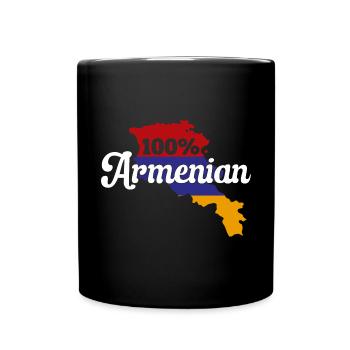 Armenische Flagge Armenien - Tasse einfarbig - Schwarz - Vorne