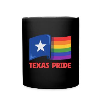 Texas Flagge Regenbogen Design für LGBT+ Texaner - Tasse einfarbig - Schwarz - Vorne