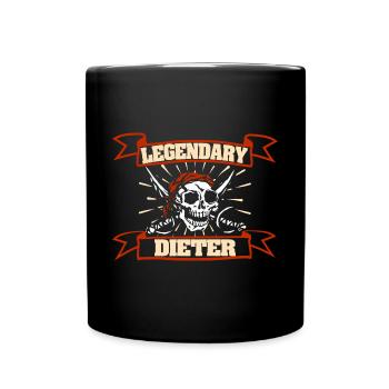 Piratenkopf Dieter - Tasse einfarbig - Schwarz - Vorne