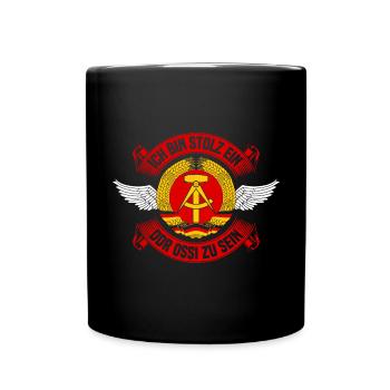 Stolz Ossi DDR Sachsen Heimat - Tasse einfarbig - Schwarz - Vorne