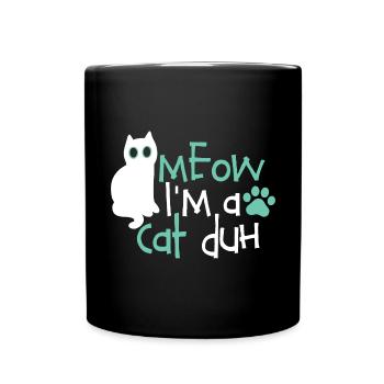 Drôle de chat Apparel Halloween Miaou Je suis un chat Duh - Mug uni - noir - Devant