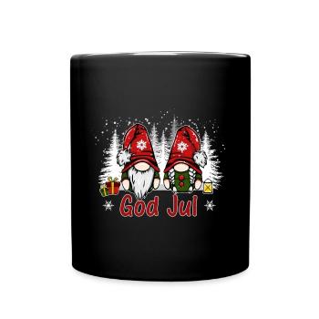 God Jul Julenisser Nisser Weihnachten Danmark - Tasse einfarbig - Schwarz - Vorne
