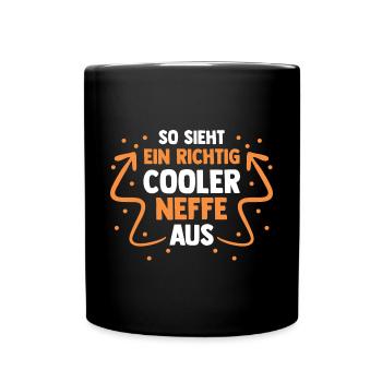 Cooler Neffe - Tasse einfarbig - Schwarz - Vorne