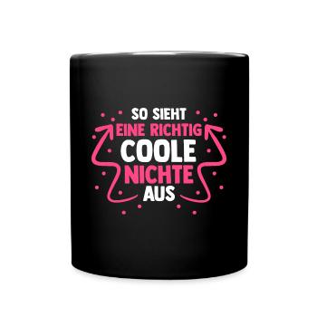 Coole Nichte - Tasse einfarbig - Schwarz - Vorne