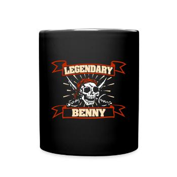 Piratenkopf Benny - Tasse einfarbig - Schwarz - Vorne