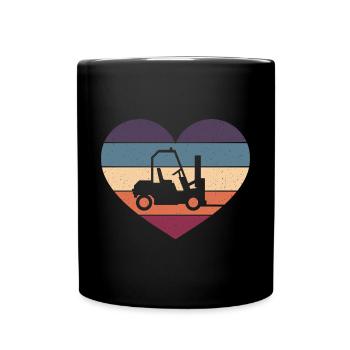 Retro Forklifter Forklift Driver Forklift Operator - Tasse einfarbig - Schwarz - Vorne